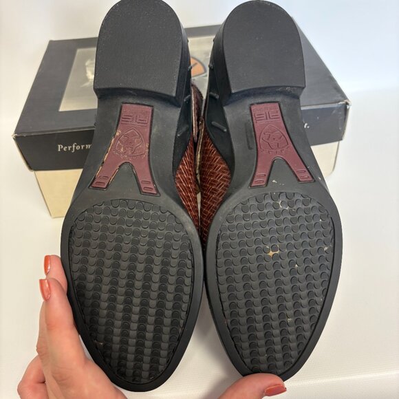 Ariat Mules Womens Rattan Brown Leather Woven Slip On Comfort Clogs - Picture 5 of 6